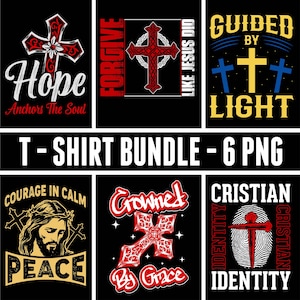 Ensemble de Png de conception de T-Shirt chrétien de Jésus, conception de sublimation, svg, Png, Ai, clipart commercial 13