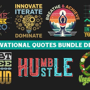 MOTIVATIONAL T-Shirt Design Png Bundle, Sublimationsdesign, svg, Png, Ai, Clipart Werbung 2