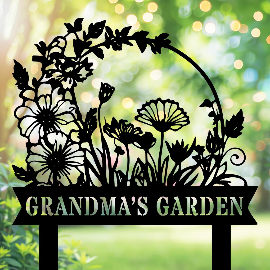 Custom Flower Garden Sign - Garden Butterfly Sign - Outdoor Metal Sign ...