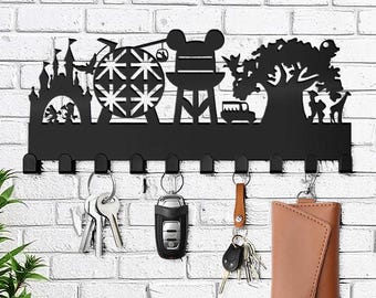 Nieuwe Disney Park-sleutelhanger - Disney World-sleutelhanger - bord deurhanger Disney-kasteel - Disney-kersthaken - kerstcadeau Disney-liefhebbers