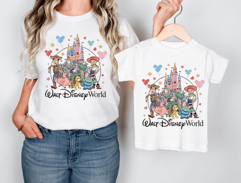 Toy Story Walt Disney World Adult and Kids Sweatshirt, Disney Castle Kids Shirt, Disney Toy Story Kids Sweater, Mickey Balloons Kids Shirt image 4