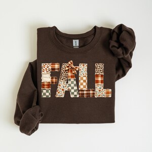 Fall Faux Patchwork Shirt or Sweatshirt, Cozy Autumn Sweatshirt, Rustic Fall Tee, Cute Fall Season Shirt, Faux Thanksgiving Outfit