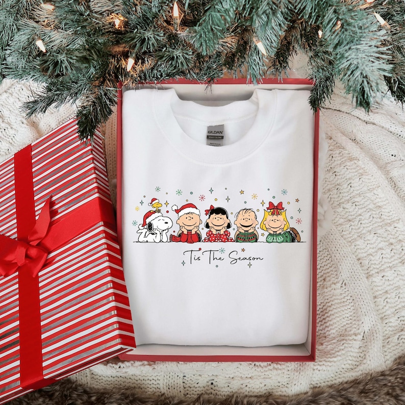Retro Christmas Cartoon Shirt | Vintage Holiday Friends Tee | Classic Cozy Christmas Sweatshirt | Family Matching Xmas Top image 2