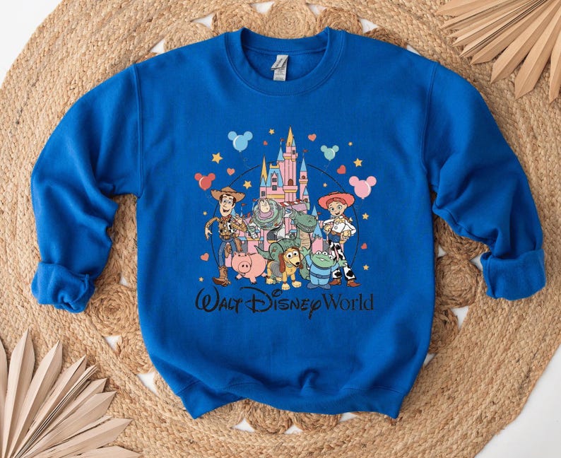 Toy Story Walt Disney World Adult and Kids Sweatshirt, Disney Castle Kids Shirt, Disney Toy Story Kids Sweater, Mickey Balloons Kids Shirt image 3