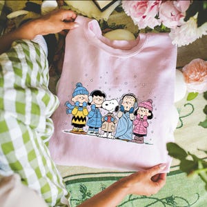 Cozy Winter Friends Sweatshirt, Cute Winter Cartoon Tee, Hot Cocoa Snow Day Sweatshirt Hoodie, Nostalgic Winter Vibes Shirt, Cozy Holiday