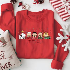 Retro Christmas Cartoon Shirt | Vintage Holiday Friends Tee | Classic Cozy Christmas Sweatshirt | Family Matching Xmas Top image 5