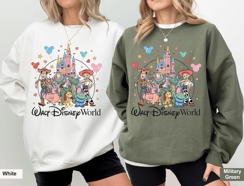 Toy Story Walt Disney World Adult and Kids Sweatshirt, Disney Castle Kids Shirt, Disney Toy Story Kids Sweater, Mickey Balloons Kids Shirt image 2