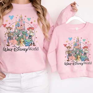 Toy Story Walt Disney World Adult and Kids Sweatshirt, Disney Castle Kids Shirt, Disney Toy Story Kids Sweater, Mickey Balloons Kids Shirt image 5
