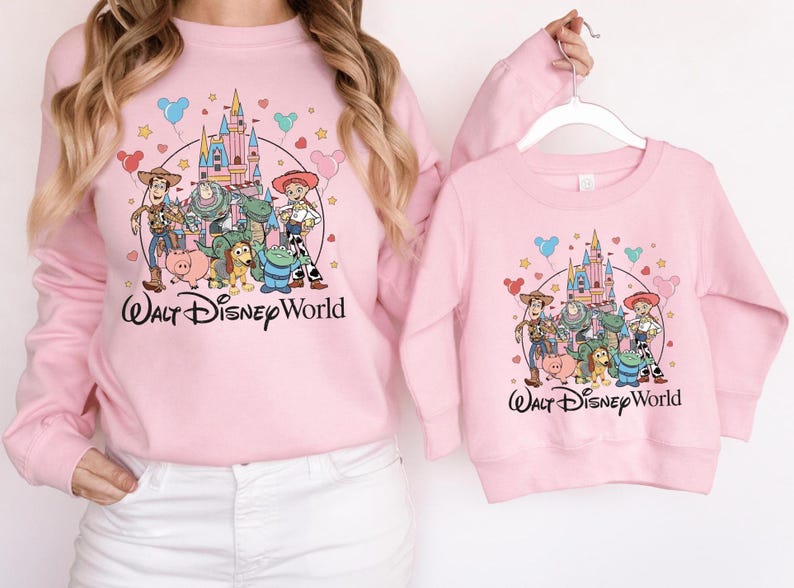 Toy Story Walt Disney World Adult and Kids Sweatshirt, Disney Castle Kids Shirt, Disney Toy Story Kids Sweater, Mickey Balloons Kids Shirt image 5