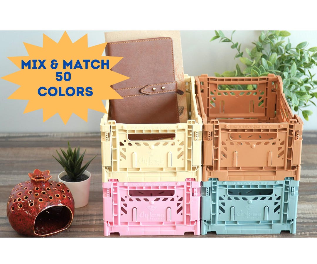 4 X SMALL Personalized Collapsible Stackable Storage Crates for Home ...