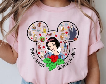Snow White Style Shirt, Fairy Tale Princess Tee, Seven Dwarfs Inspired Design, Family Disney Vacation Sweatshirt or Hoodie