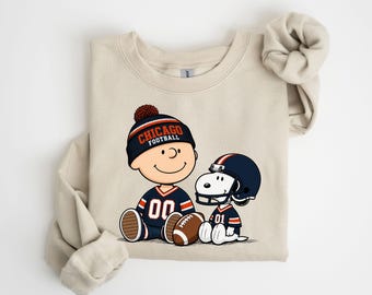 Chicago Football Cartoon Fan Sweatshirt, Vintage Game Day Tee, Retro Football Lover Sweatshirt, Cute Sports Fan Gift, City Football Shirt