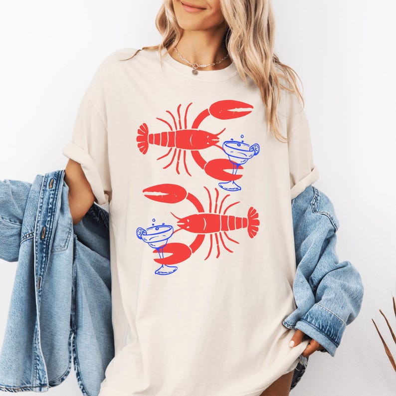 Lobster Margarita Shirt, Coastal Summer Tee, Beach Lobster Graphic Shirt, Funny Seafood Shirt, Nautical Summer T Shirt, Coastal Vacation Tee image 2