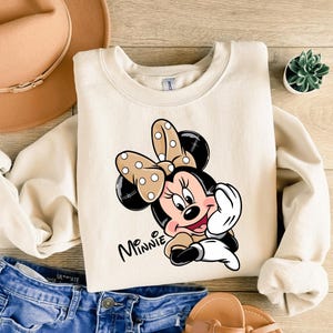 Leopard Minnie Mouse Sweatshirt, Disney Safari Shirt, Animal Kingdom Sweater, Disney Girls Trip Shirt, Disneyland Magic Kingdom Trip Shirt image 2