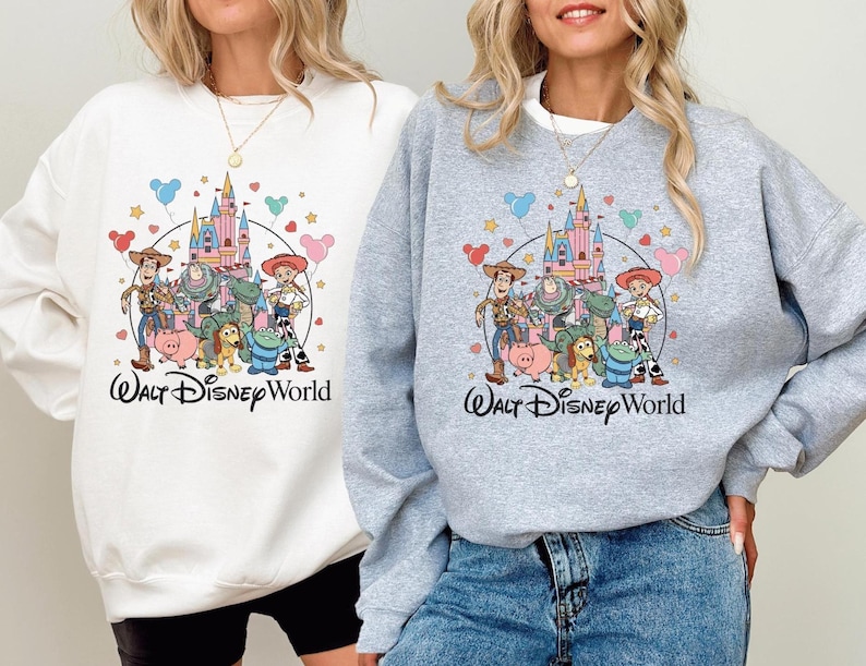 Toy Story Walt Disney World Adult and Kids Sweatshirt, Disney Castle Kids Shirt, Disney Toy Story Kids Sweater, Mickey Balloons Kids Shirt image 1