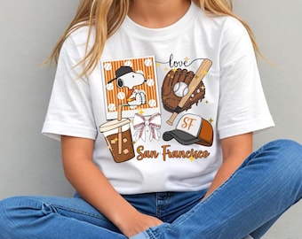San Francisco Baseball Shirt Sweatshirt, Cute Baseball Dog Graphic Shirt, Sports Collage Design Tee, Coffee Baseball Aesthetic, Unisex Shirt