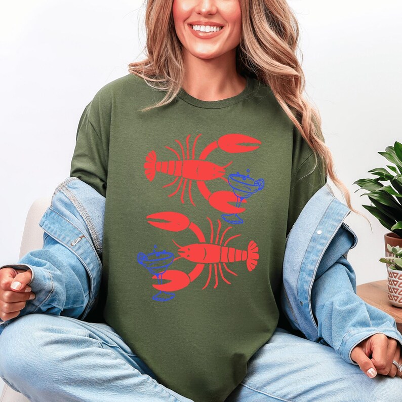 Lobster Margarita Shirt, Coastal Summer Tee, Beach Lobster Graphic Shirt, Funny Seafood Shirt, Nautical Summer T Shirt, Coastal Vacation Tee image 5
