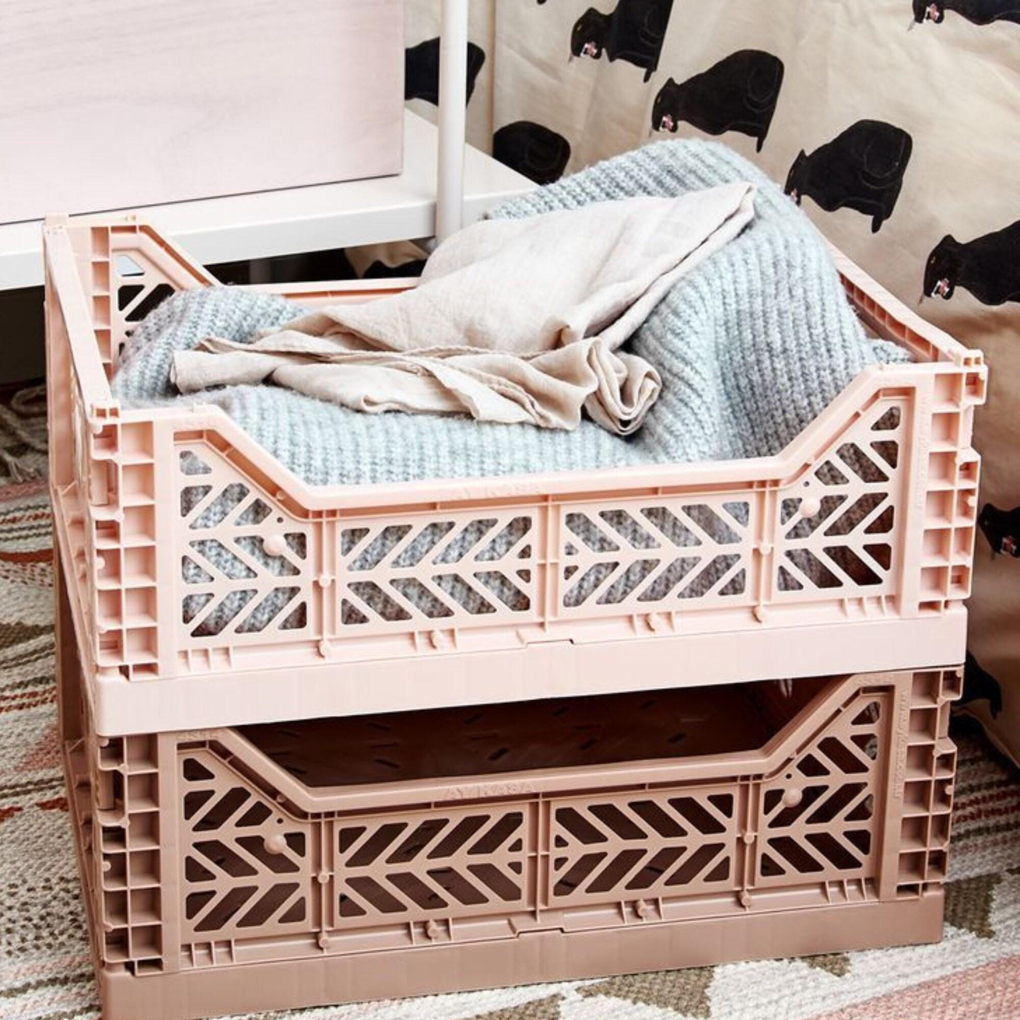 3 X MEDIUM Personalized Collapsible Stackable Storage Crates for Home ...