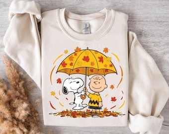 Cozy Autumn Friendship Shirt or Sweatshirt, Fall Cartoon & Best Friend Graphic Tee, Cute Harvest Season Sweatshirt, Fall Leaves Gift