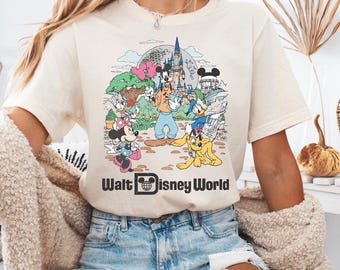 Retro Walt Disneyworld Shirt, Vintage Disneyworld Shirt, Mickey And Friends Sweatshirt, Retro Disney Tee, Disneyland 2025 Family Trip Shirt