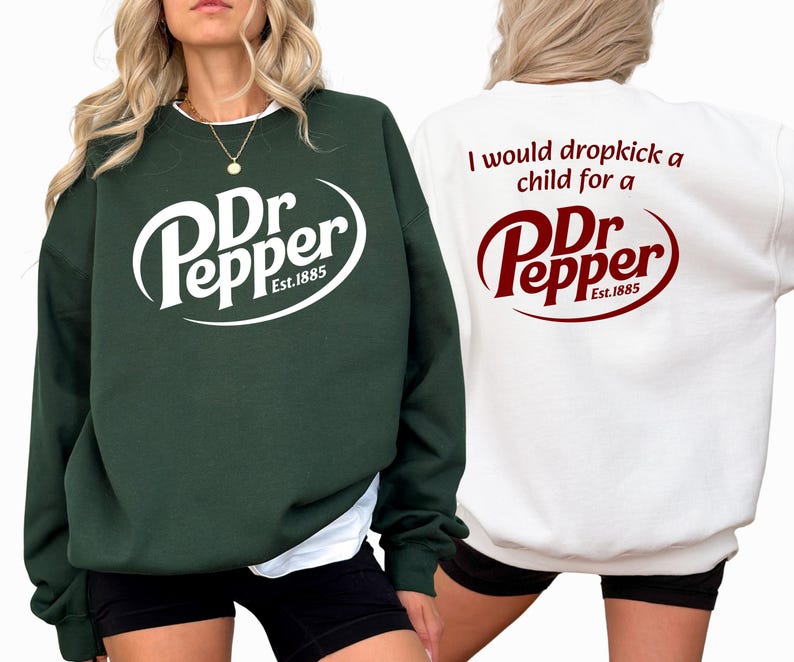 Dr Pepper Funny Soda Front and Back Sweatshirt & Hoodie, Retro Soda Graphic Shirt, Christmas Gift for Soda Fan image 2