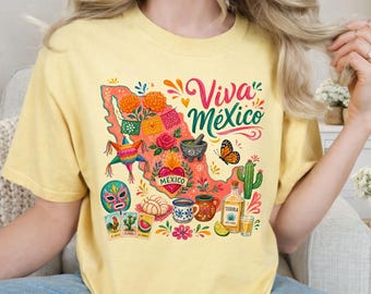 Viva Mexico Shirt, Mexican Heritage Sweatshirt, Mexico Graphic Tee, Fiesta Party Shirt, Hispanic Culture Shirt, Cinco de Mayo Gift