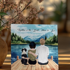 Retrato familiar personalizado / Arte de pared familiar para siempre / Retrato personalizado / Regalo de cumpleaños para ella / Regalos de tarjetas Regalo del Día de la Madre Regalo para el esposo