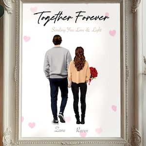 Regalo personalizzato di coppia, regalo di San Valentino, regalo di anniversario, regalo per fidanzato, regalo di fidanzamento, regalo di coppia, file digitale, regalo di stampa di biglietti