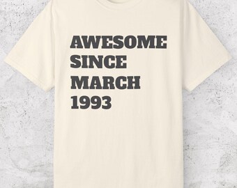 Personalized 30th Birthday Shirt, Awesome Since 1995 Tee, Custom 30th Birthday Gift for Him or Her