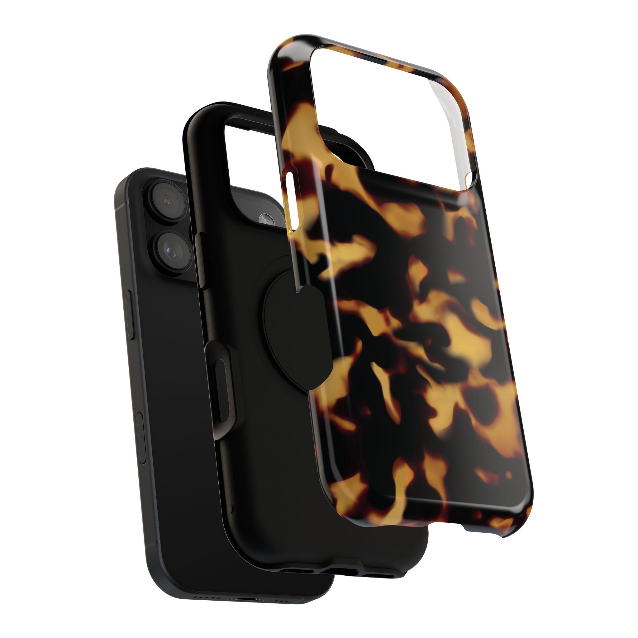Tortoise Shell iPhone Case With Magsafe, Textured Protective Cover for ...