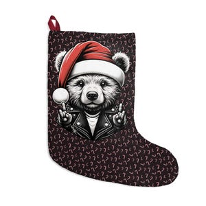 Kid Bear Christmas Stocking - Fun and Youthful Decor, Perfect for Both Girls and Boys