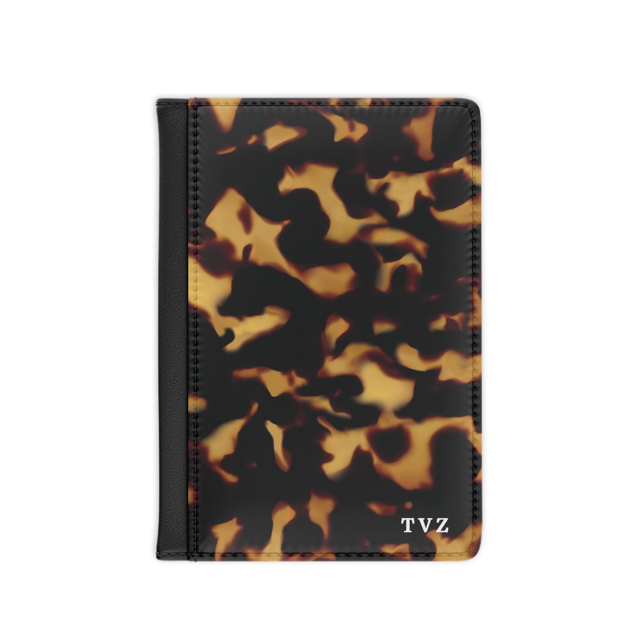 Monogram Tortoise Shell Passport Cover: Personalized Travel Wallet