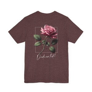 Dedicated Rose T-Shirt - Men's Streetwear with Elegant Floral Design - Sizes XS-4XL image 8