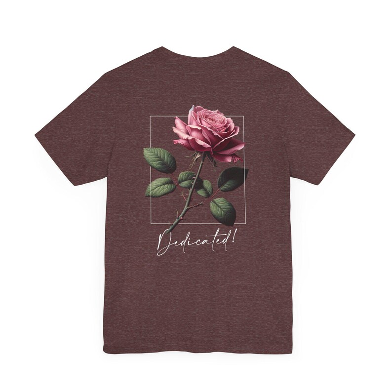 Dedicated Rose T-Shirt - Men's Streetwear with Elegant Floral Design - Sizes XS-4XL image 8