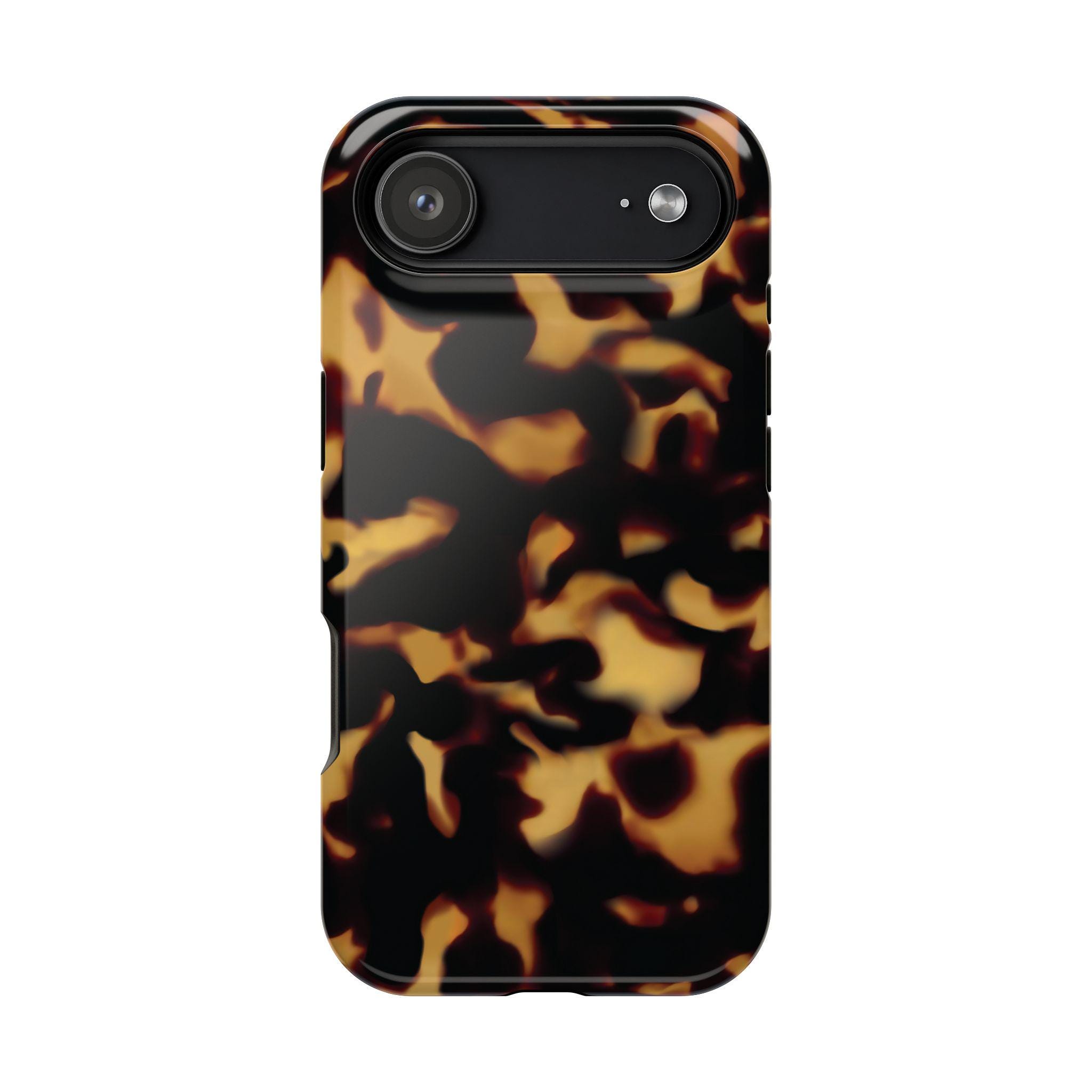 Tortoise Shell iPhone Case With Magsafe, Textured Protective Cover for ...