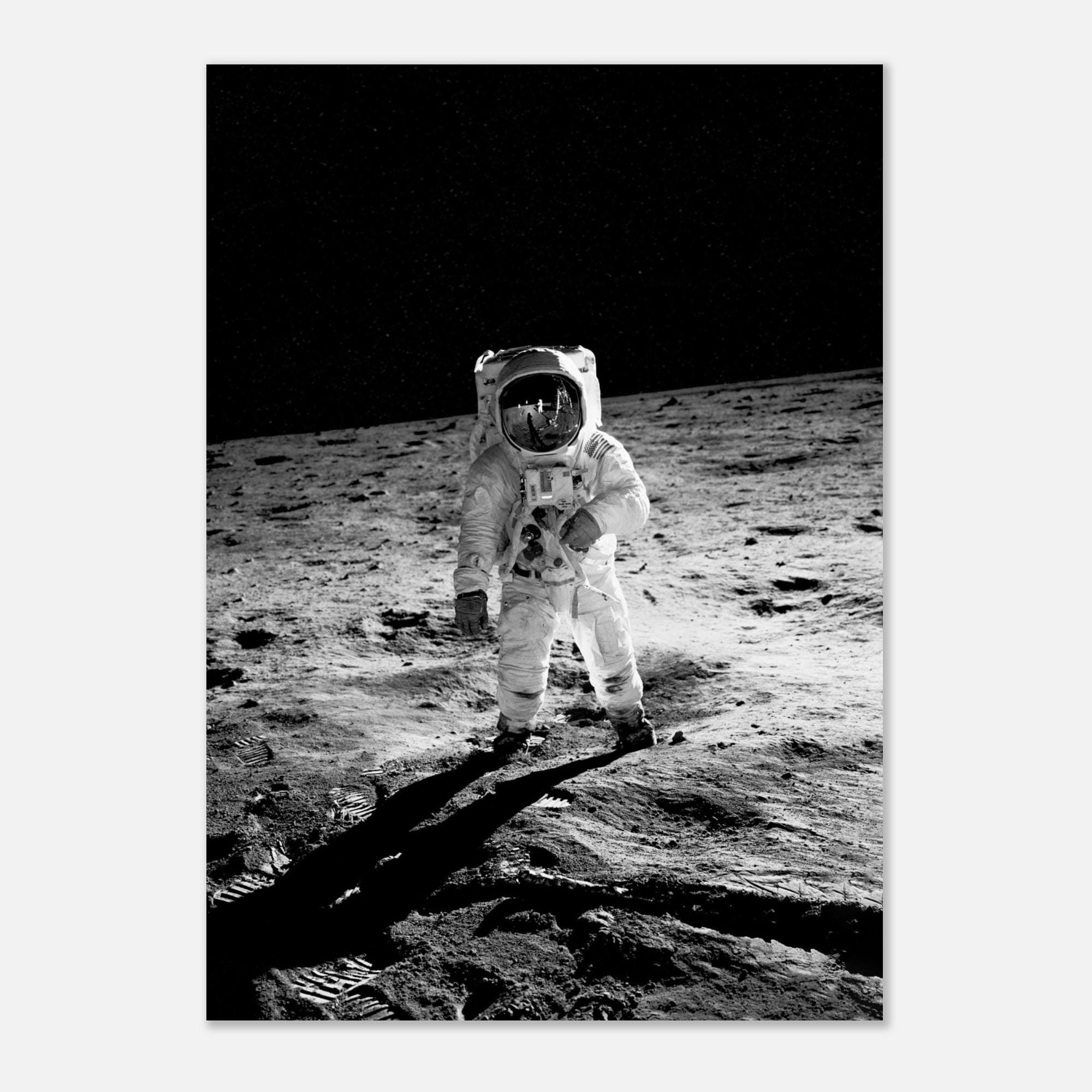Buzz Aldrin Moon Landing Poster, Apollo 11 NASA Print, Black and White ...