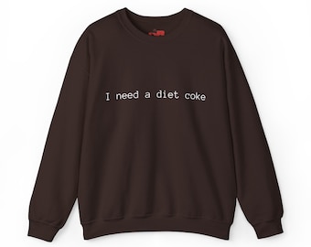 Sudadera de Coca-Cola Light, Sudadera "Necesito una Coca-Cola Light", Regalo divertido y minimalista para amantes de los refrescos, Sudadera de cuello redondo cómoda y moderna