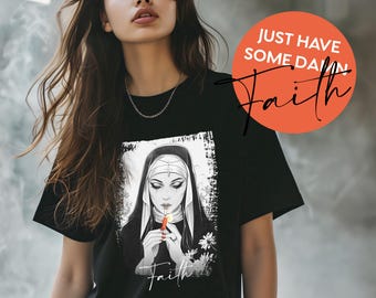 Gothic T-Shirt: Edgy Nonne Grunge Kunst, Alternative Mode