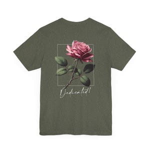 Dedicated Rose T-Shirt - Men's Streetwear with Elegant Floral Design - Sizes XS-4XL image 5
