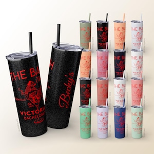 Personalized Tumblers with Lid and Straw, Custom Skinny Tumbler, Bachelorette Party, Wedding Gifts, Bridesmaid Tumbler, Bridal Party Gift