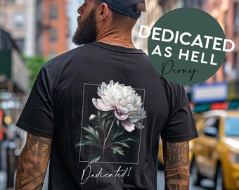Men's Dedicated Peony T-Shirt - Light Pink Floral Statement Tee - XS-4XL Sizes