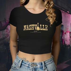 Nashville Baby Tee - Vintage Country Music Shirt, Western Graphic Crop Top, Retro Tennessee Tee, Yeehaw Fashion, Festival Outfit