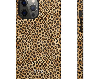 Custodia per telefono con stampa leopardata: iniziali personalizzate, design animale con ghepardo