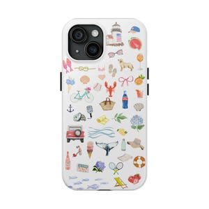 Cape Cod | Nantucket Collage Telefonhülle, süße Telefonabdeckung, haltbare iPhone-Hülle, einzigartiges Geschenk für Essensliebhaber, stilvoller rosa Schutz