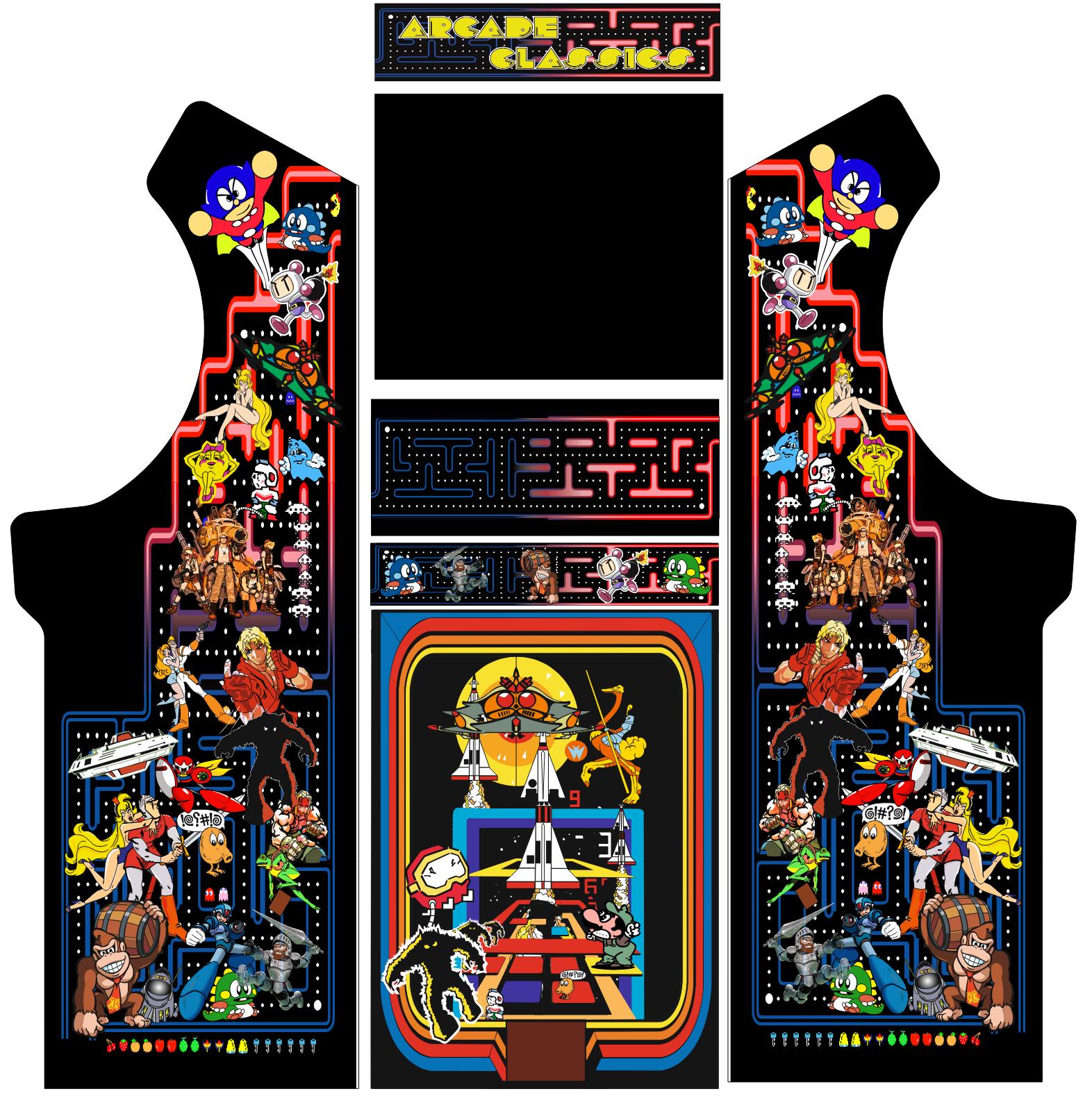 Classic Multicade Arcade Cabinet | Retro Arcade Artwork | Full Size ...
