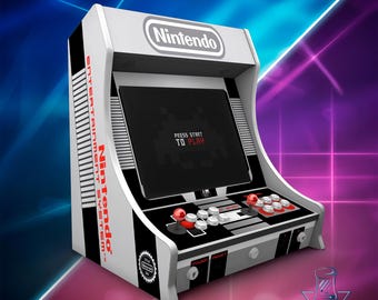 NES Classic Bartop Arcade Vinyl | Retro 8-Bit Arcade Artwork | Nintendo Inspired Cabinet Stickers | Multicade Bartop Design | Gaming Decals