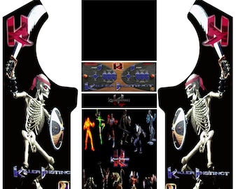 Adesivo de Vinil para Arcade Killer Instinct | Adesivo para Gabinete de Arcade em Tamanho Real | Arte Retrô de Jogos | Arte Lateral para Arcade |