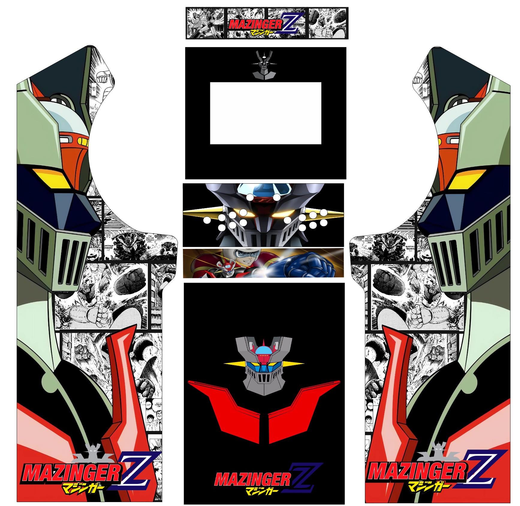 Mazinger Z Arcade Vinyl – Retro Cabinet Skin for Full-Size Arcade Machine