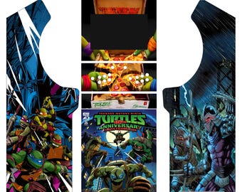 Vintage Ninja Turtles Arcade Cabinet - Retro Gaming Vinyl Decor