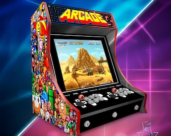 Pixel Art Bartop Arcade Vinyl | Multicade Retro Arcade Artwork | Classic 8-Bit Cabinet Design | Arcade Machine Stickers | Gaming Decals